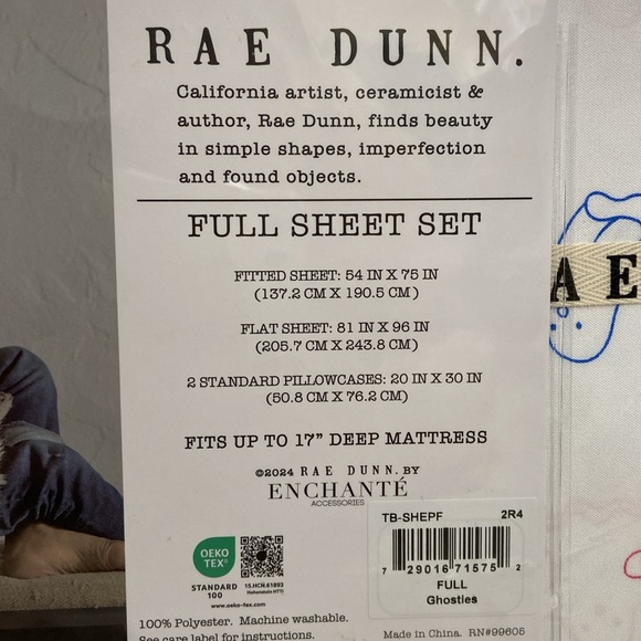 Rae Dunn GHOST Full Sheet Set - Picture 3 of 4